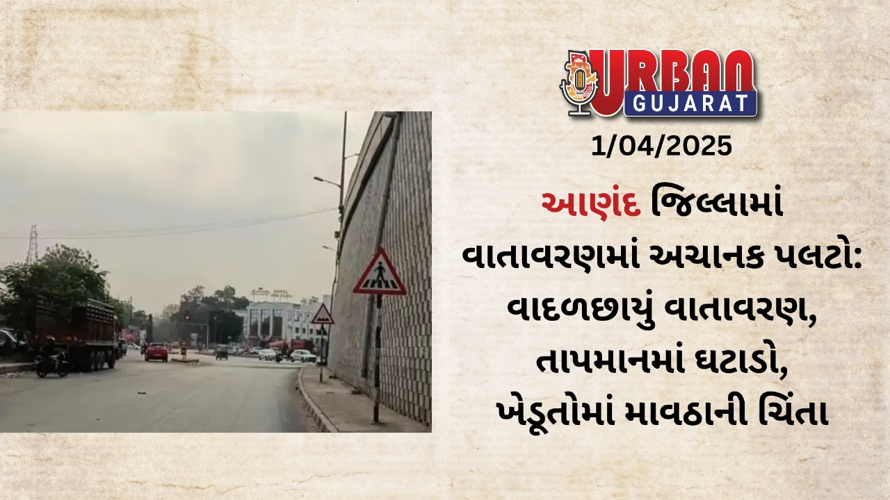 આણંદ જિલ્લામાં વાતાવરણમાં અચાનક પલટો: વાદળછાયું વાતાવરણ, તાપમાનમાં ઘટાડો, ખેડૂતોમાં માવઠાની ચિંતા