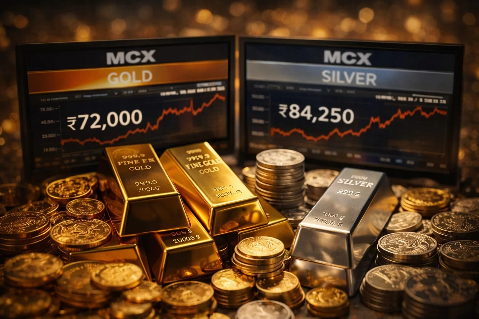 MCXમાં સોના-ચાંદીના ભાવમાં તેજી યથાવત
