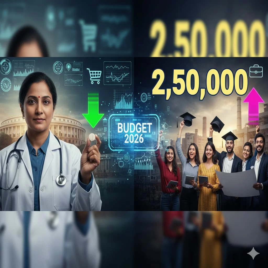બજેટ 2026 ધમાકો: કેન્સરની દવાઓ સસ્તી, 2.5 લાખ નોકરીઓની જાહેરાત
