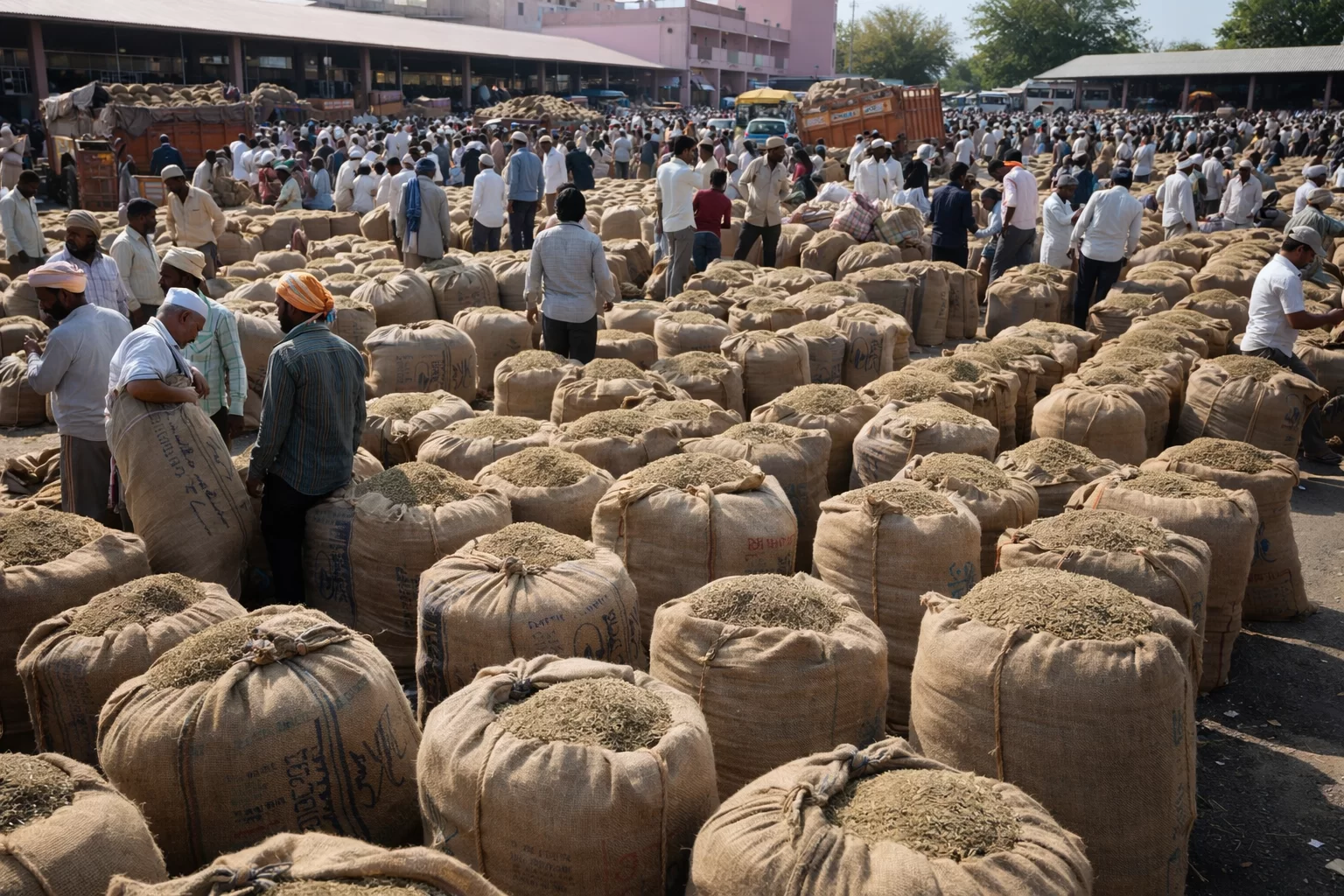 મહેસાણા : ઊંઝા માર્કેટ યાર્ડમાં નવા અજમાની આવક શરુ