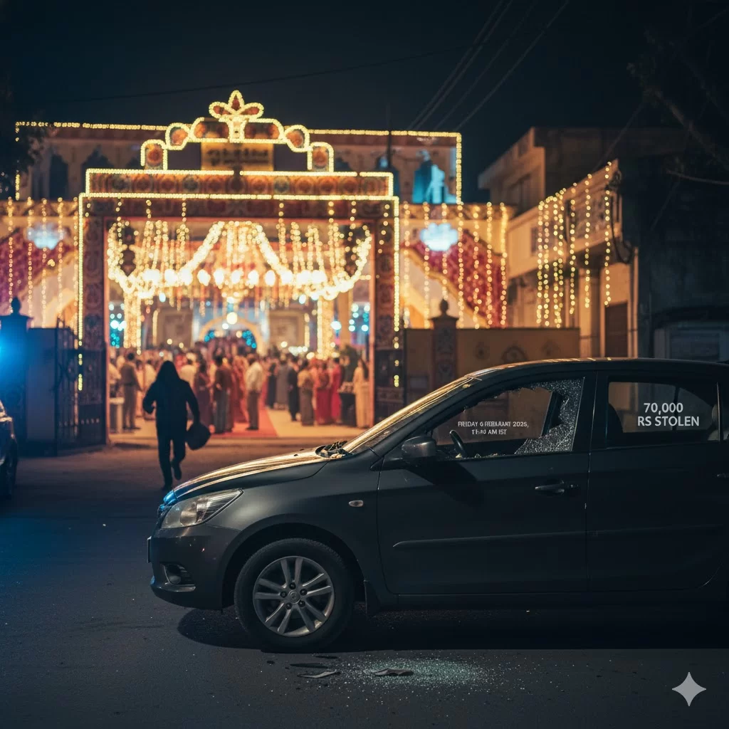 ધર્મજ: કારનો કાચ તોડી તસ્કરો ₹70,000ની રોકડ ચોરી ફરાર