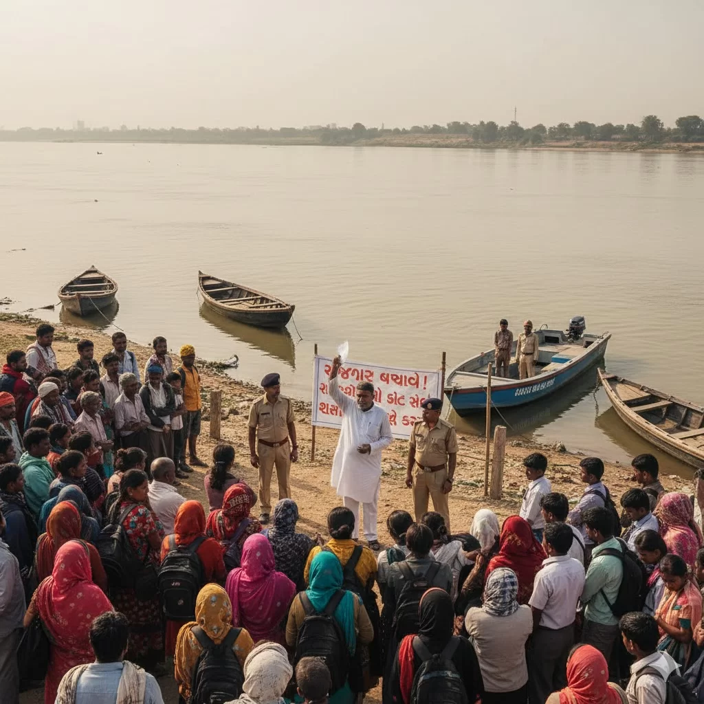 નદીમાં અવર-જવર બંધ થતા હજારો લોકો અટવાયા: ગંભીરા ગામના સરપંચનો કલેક્ટરને પત્ર, 'રોજગાર બચાવવા તાત્કાલિક સરકારી બોટ સેવા શરૂ કરો'.