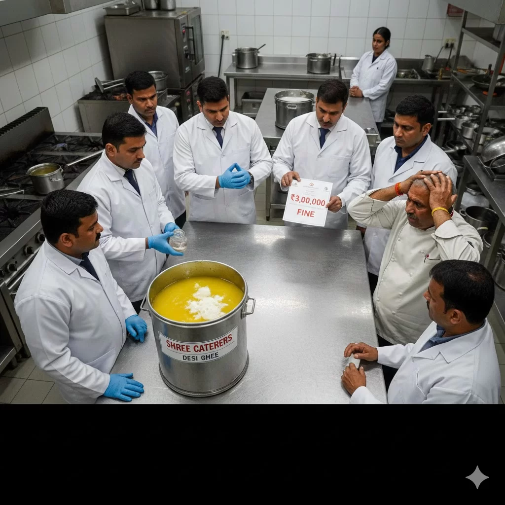 આણંદ: ઘીમાં ભેળસેળ કરવા બદલ 'શ્રી કેટરર્સ'ને ₹3 લાખનો દંડ.