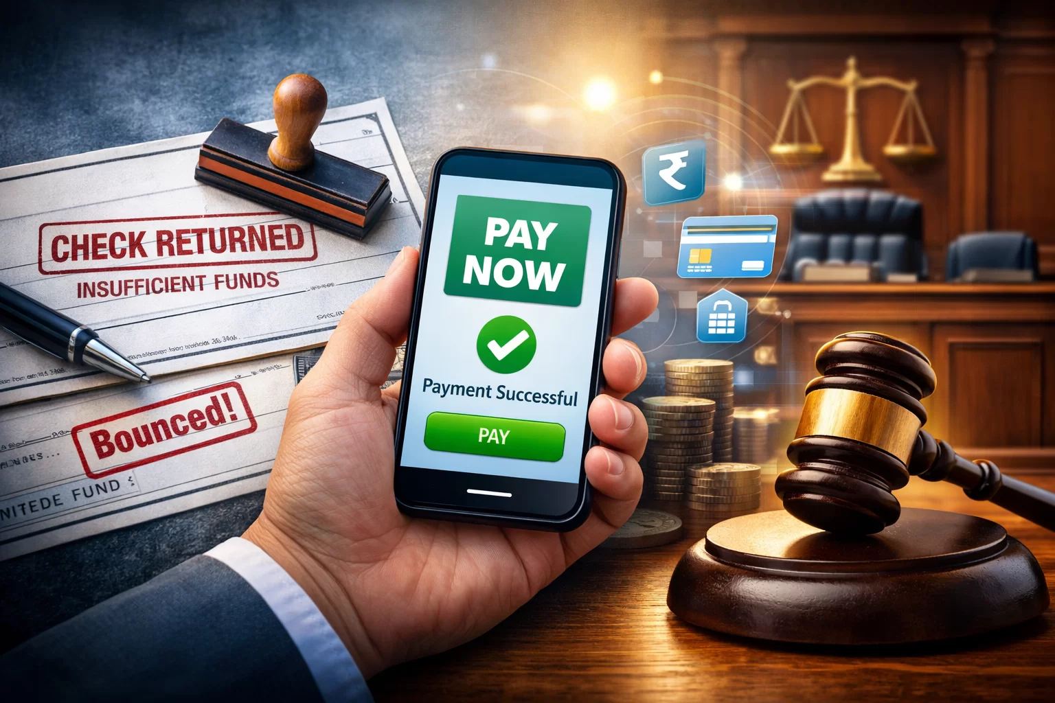 ચેક બાઉન્સ કેસમાં ઐતિહાસિક ફેરફાર : હવે તાત્કાલિક ઓનલાઈન ચુકવણીથી કેસનો નિકાલ