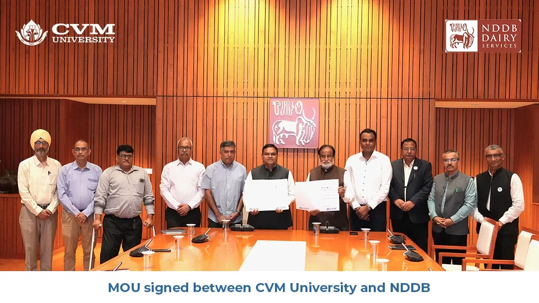 સીવીએમ (CVM) યુનિવર્સિટી અને નેશનલ ડેરી ડેવલપમેન્ટ બોર્ડ (NDDB) વચ્ચે MoU સંપન્ન