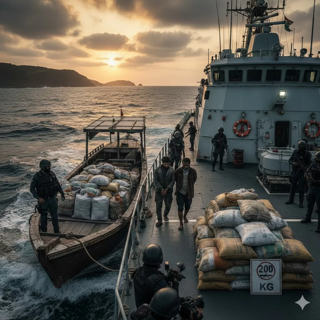 ગુજરાતના દરિયાકાંઠે ડ્રગ્સ માફિયાઓનો ખેલ ખતમ: 200 કિલો નશીલા પદાર્થો સાથે બે ઈરાની સ્મગલરો પકડાયા