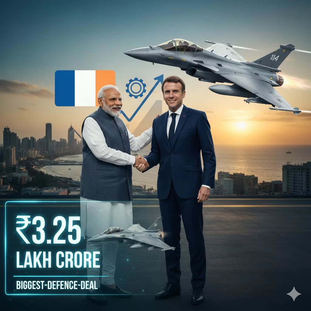 ભારતની સંરક્ષણ જગતમાં મોટી છલાંગ: ₹3.25 લાખ કરોડમાં 114 રાફેલ ખરીદાશે, મેક્રોન અને PM મોદી વચ્ચે મુંબઈમાં બેઠક