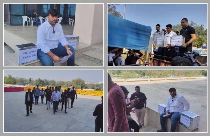 ટ્રેક્ટર લઈને વિધાનસભા પહોંચ્યા AAP ધારાસભ્ય હેમંત ખવા, પોલીસ એક્શનમાં!