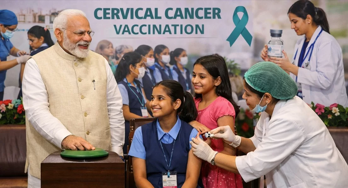 કેન્સર મુક્ત ભારત તરફ મોટું ડગલું: PM મોદી આજે દેશવ્યાપી ‘સર્વાઇકલ કેન્સર રસીકરણ’ અભિયાનનો પ્રારંભ કરાવશે