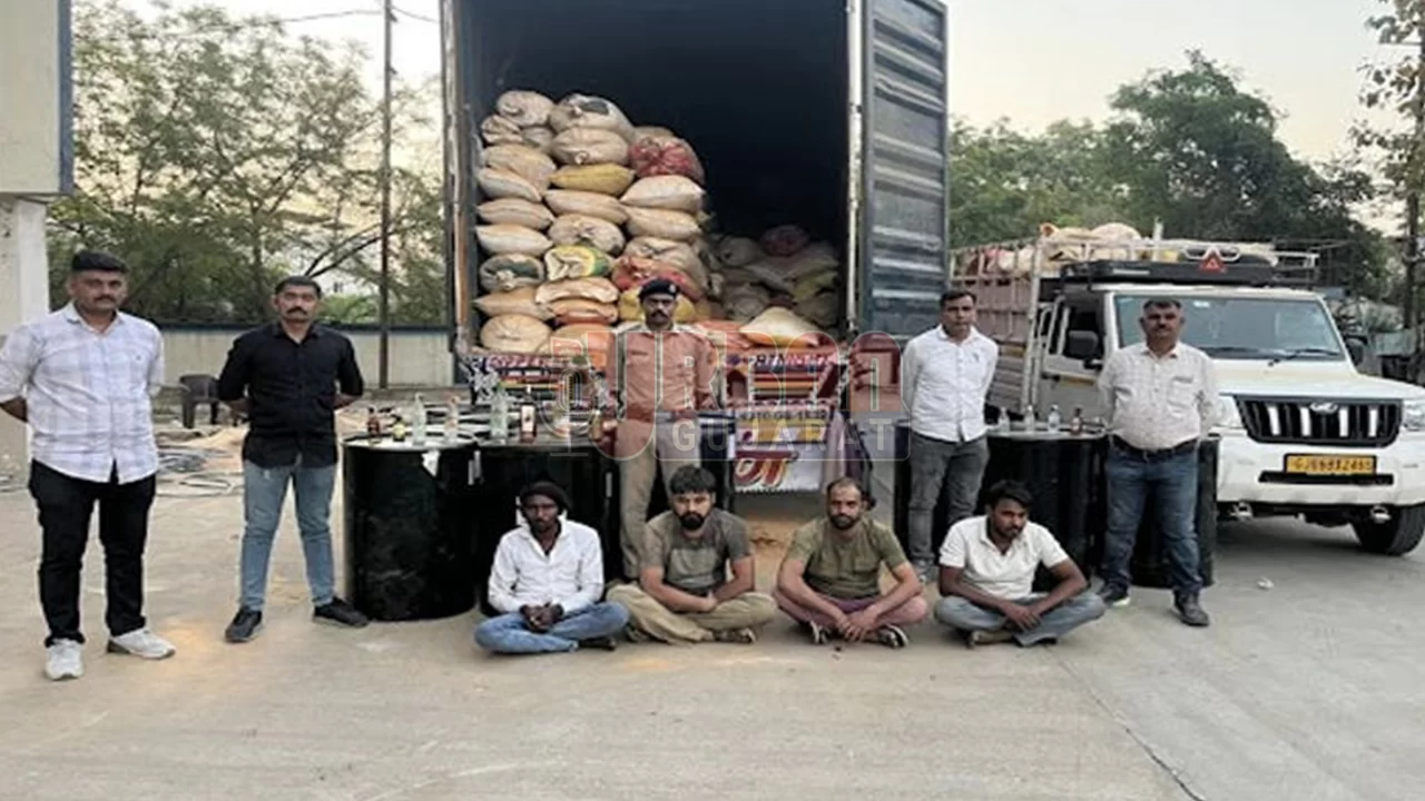 ગોલ્ડન બ્રિજ પાસે દારૂની મોટી હેરફેરનો પર્દાફાશ: 23 લાખનો જથ્થો જપ્ત, 4 ખેપિયા ઝડપાયા