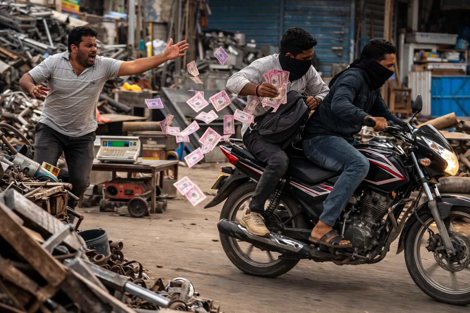 સ્ક્રેપ વેપારીને ચકમો આપી રૂ.2 લાખ રોકડા લઈને ગઠીયાઓ ફરાર