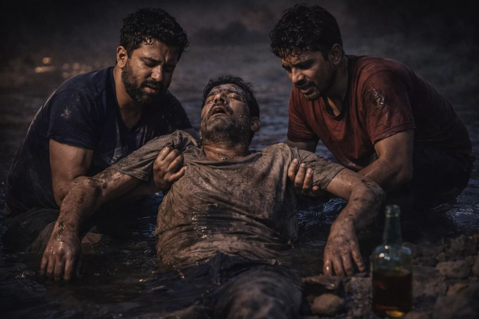 દારૂના નશામાં મિત્રોનો અણઘડ કૃત્ય, 45 વર્ષના સાથી પર હુમલો; માંડ બચ્યો જીવ