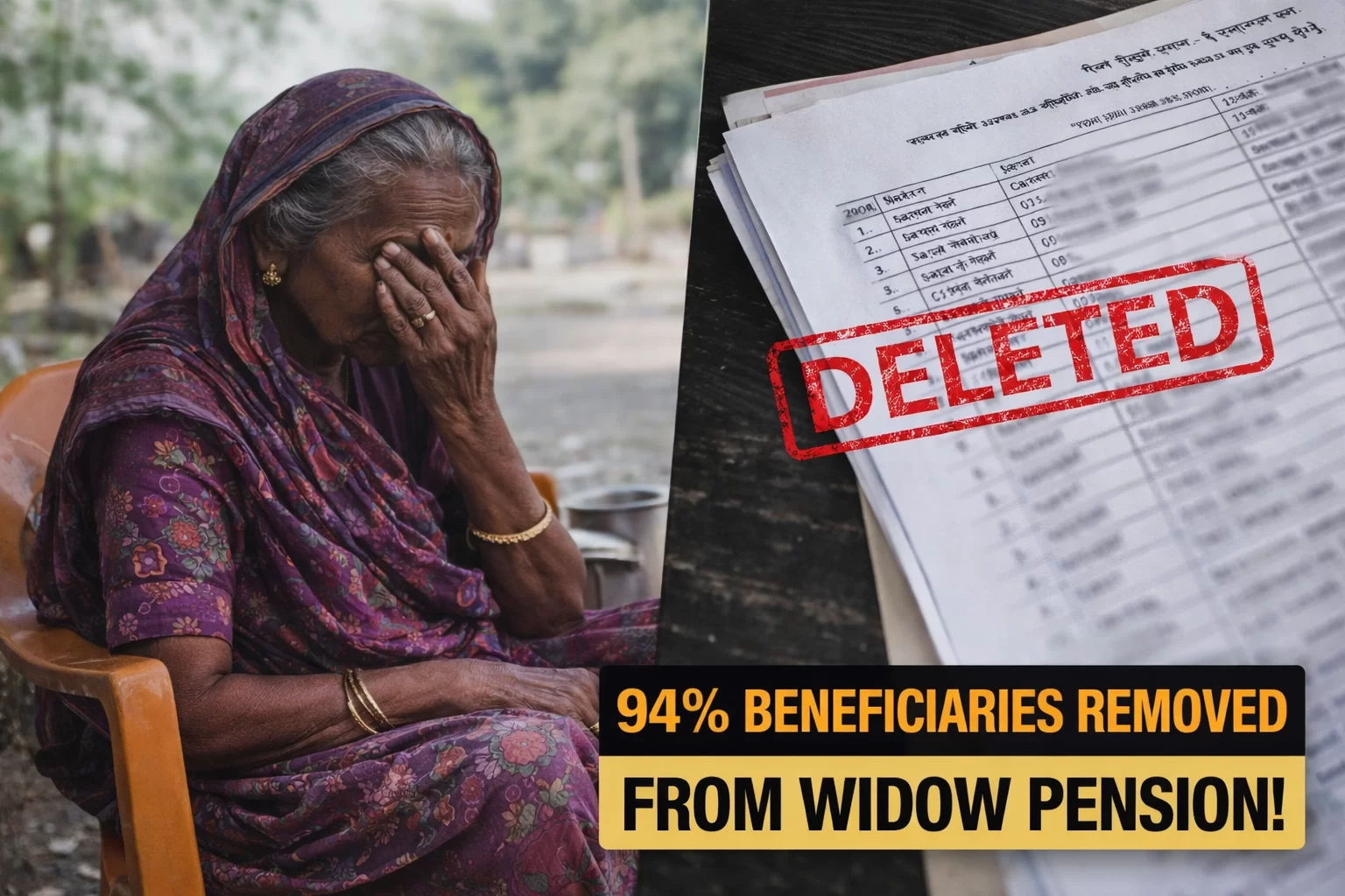 સરકારના નિર્ણયથી વિવાદ: એક વર્ષમાં વિધવા સહાયમાંથી 94% લાભાર્થીઓના નામ દૂર