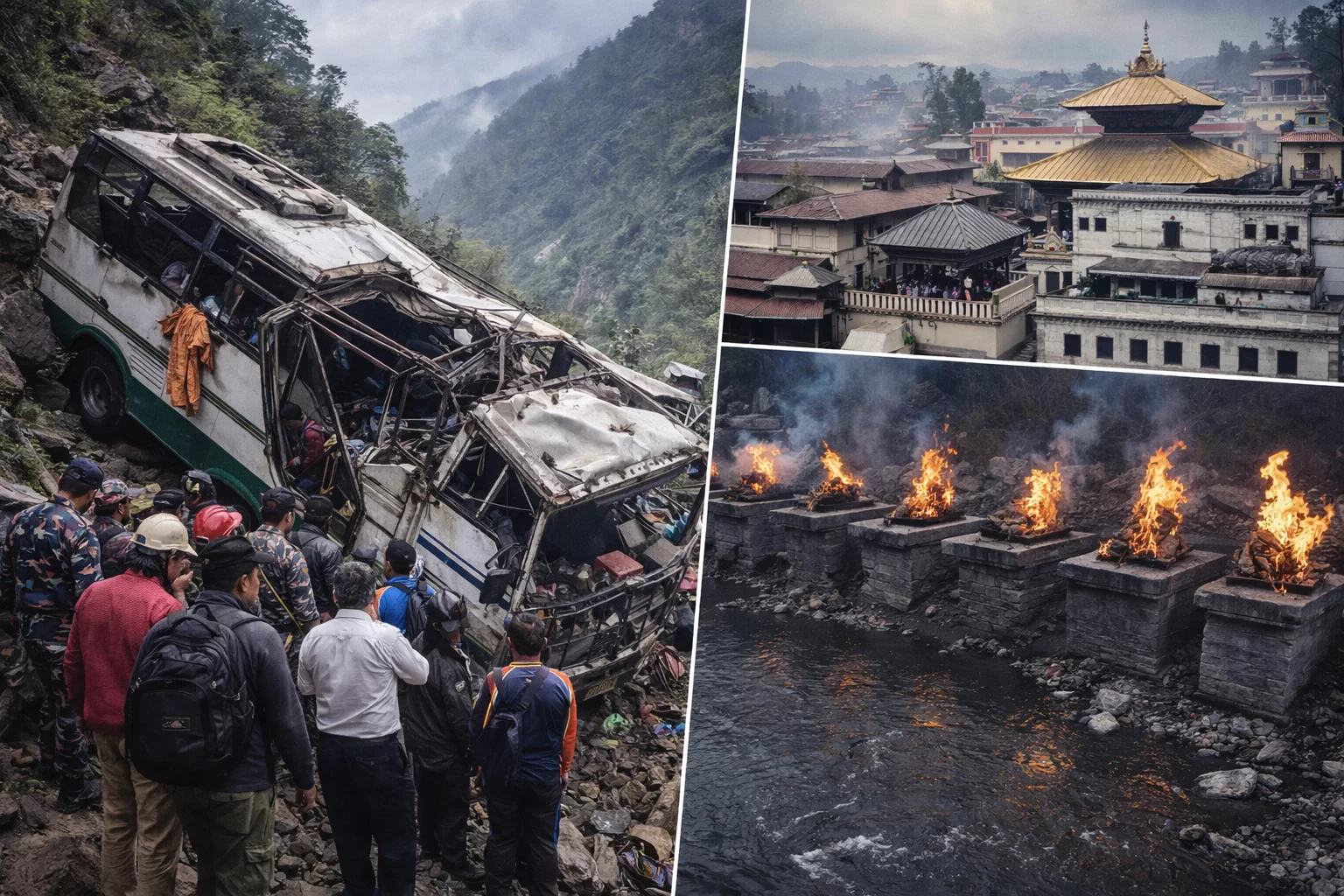 નેપાળમાં ભયાનક બસ અકસ્માત: મંદિરથી પરત ફરતા 7 ભારતીય શ્રદ્ધાળુઓના મોત, બસ ખીણમાં ખાબકી