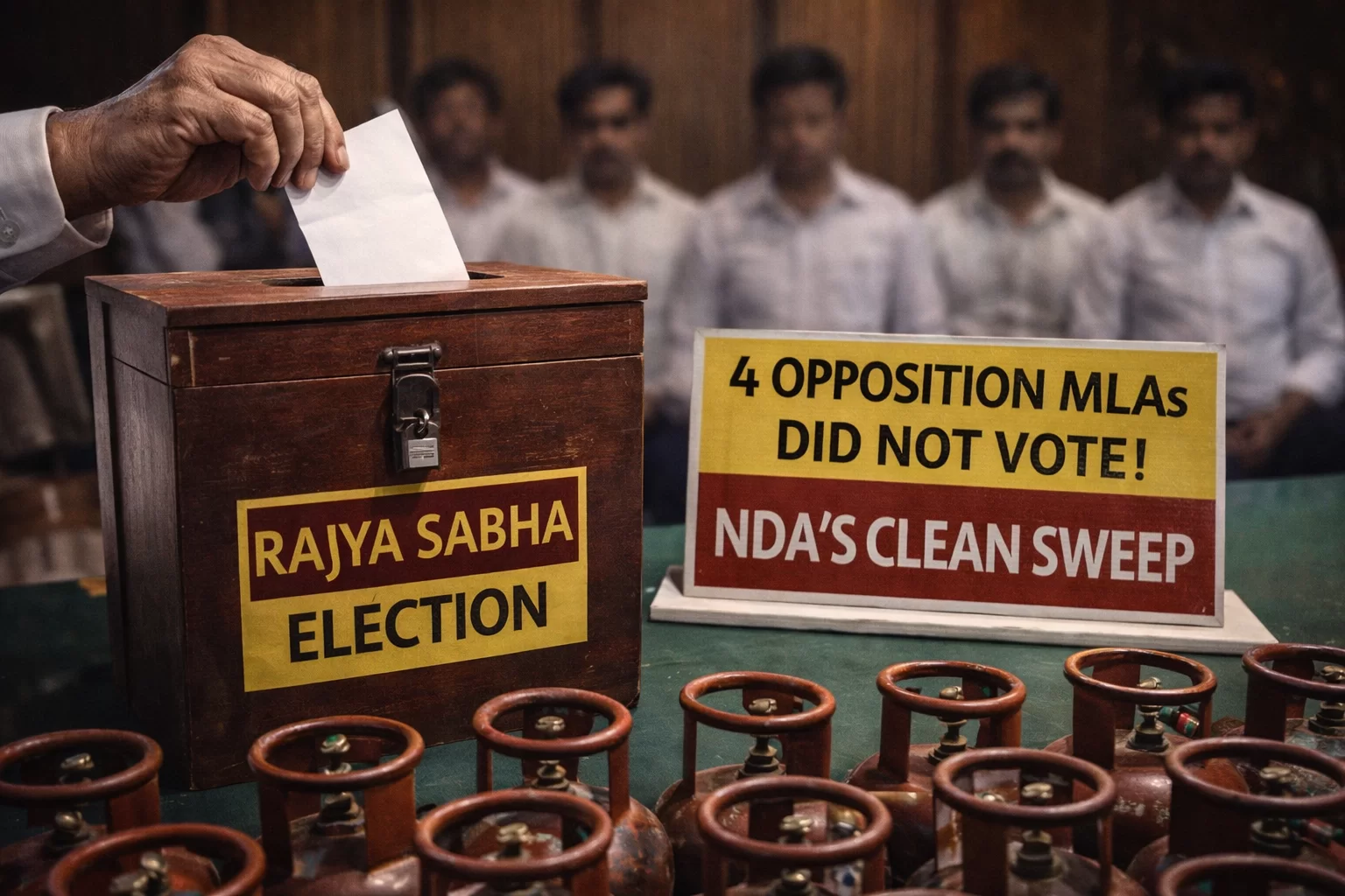 રાજ્યસભા ચૂંટણીમાં મોટો રાજકીય પલટો: વિપક્ષના 4 ધારાસભ્યોએ મતદાન ન કરતાં NDAની ક્લીન સ્વીપ લગભગ નક્કી