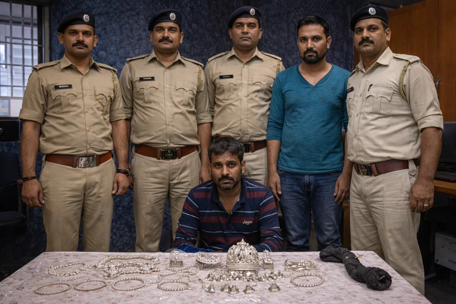 ઉમરેઠ હનુમાનજી મંદિરમાં ચોરીનો ભેદ ઉકેલાયો: LCBએ આરોપી ઝડપ્યો, ચાંદીના આભૂષણ સહિત મુદ્દામાલ કબ્જે