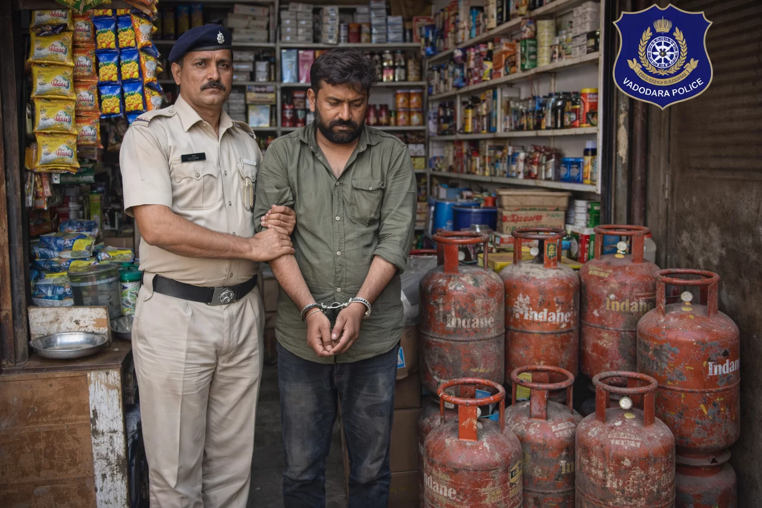 પ્રોવિઝન સ્ટોરની આડમાં ગેસ સિલિન્ડરનો ગેરકાયદે વેપાર: પોલીસના સકંજામાં વેપારી