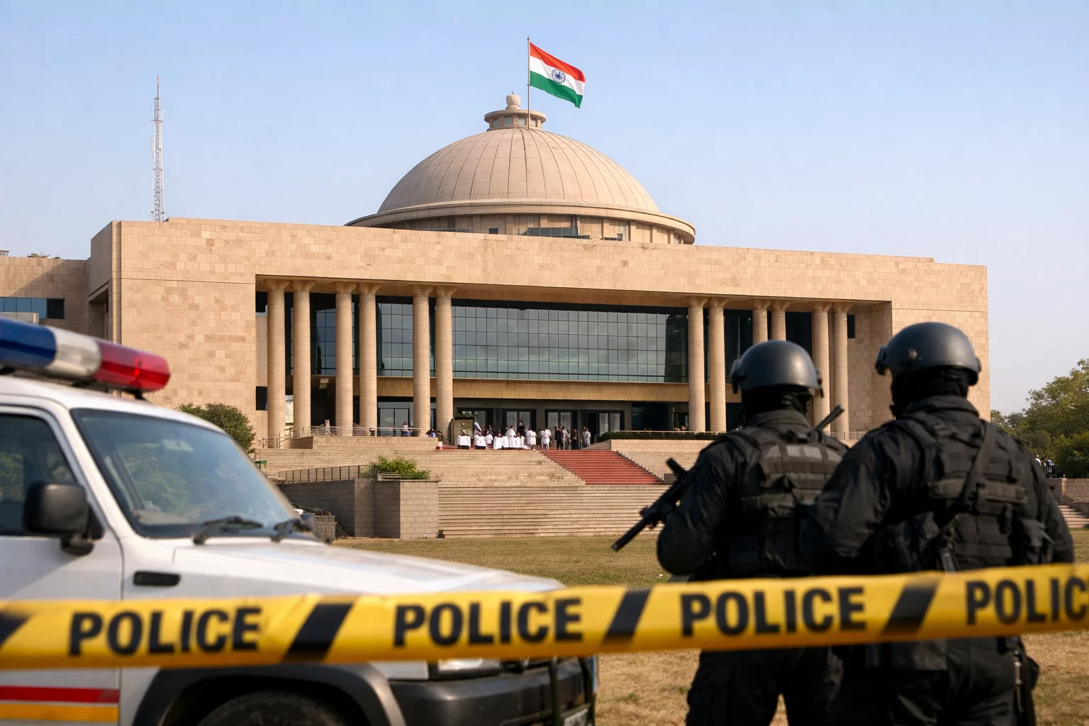 ગુજરાત વિધાનસભાને બોમ્બની ધમકીથી હાહાકાર, ગૃહ ખાલી કરાયું; ગાંધીનગરમાં હાઈ એલર્ટ