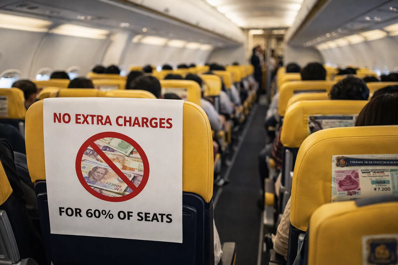એરલાઈન મુસાફરોને મોટી રાહત: 60% બેઠકો પર વધારાનો ચાર્જ વસૂલવાની મનાઈ