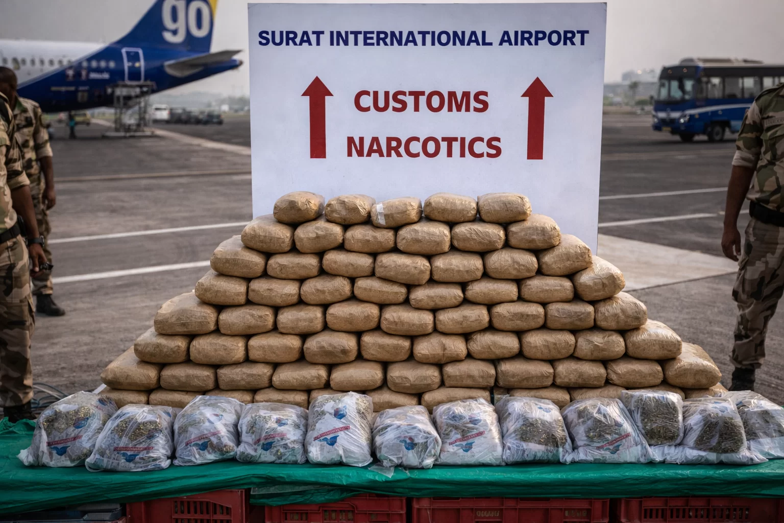 સુરત એરપોર્ટ બન્યું ડ્રગ્સ સ્મગલિંગનું ‘સોફ્ટ ટાર્ગેટ’? બેંગકોક ફ્લાઈટમાંથી ₹1.90 કરોડનો ગાંજો જપ્ત