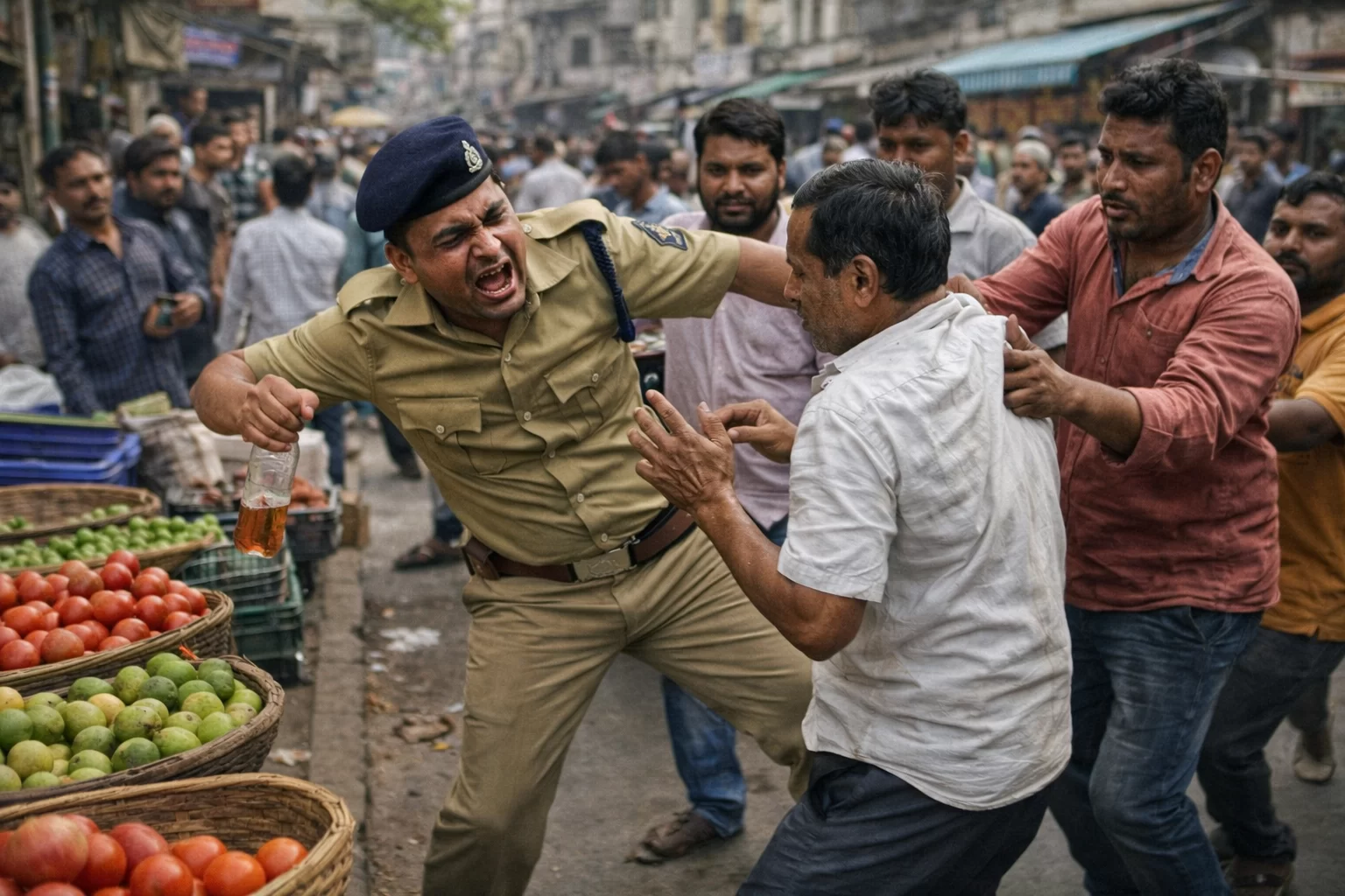 અમદાવાદમાં પોલીસનો નશો ચડ્યો! હેડ કોન્સ્ટેબલે દારૂના નશામાં લારીવાળાને માર્યો, લોકોએ જ પોલીસને લમધાર્યો
