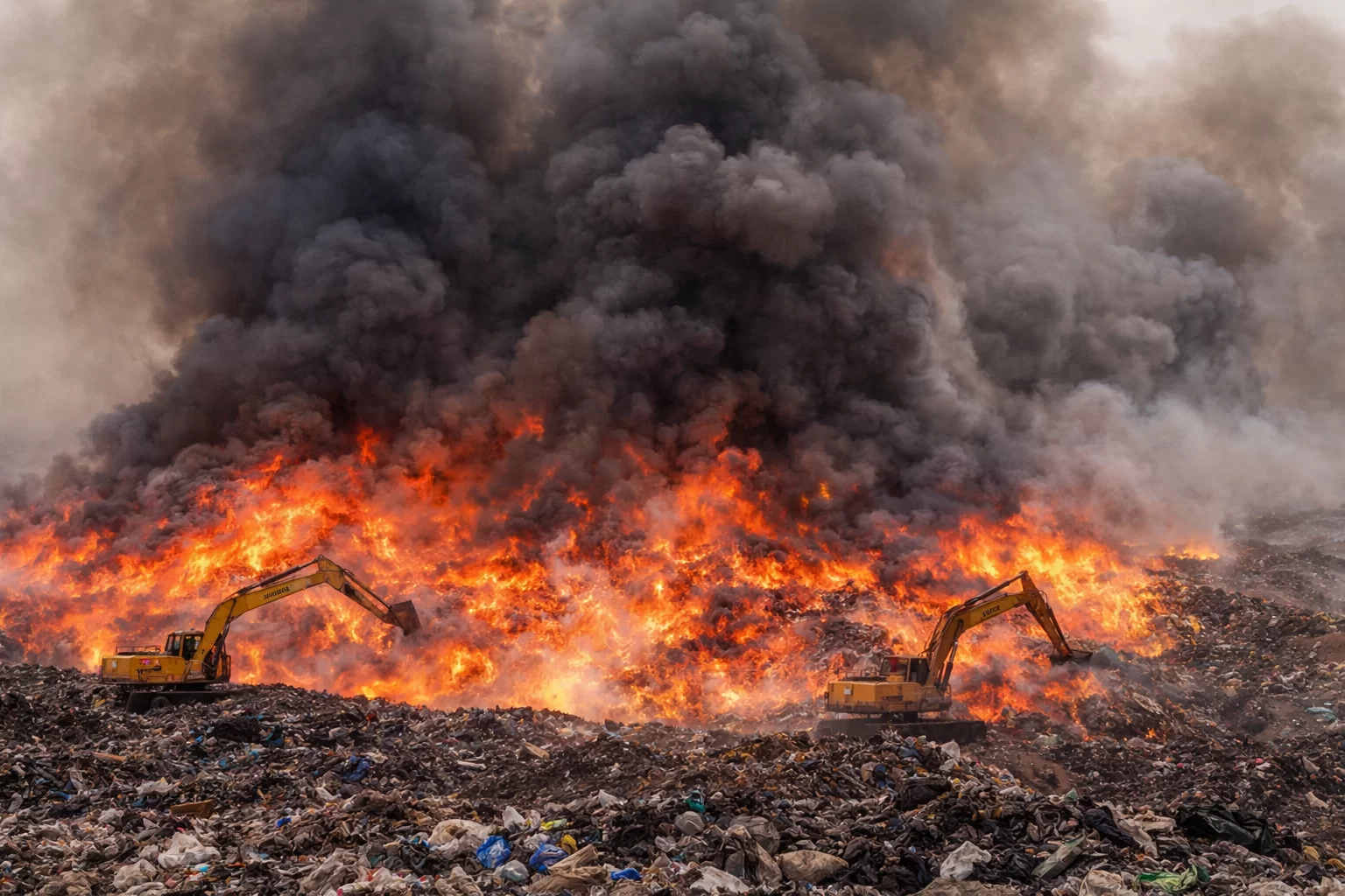 સુરતના ખજોદ ડમ્પિંગ સાઇટમાં આગ ચોથા દિવસે યથાવત, પ્રદૂષણમાં વધારો