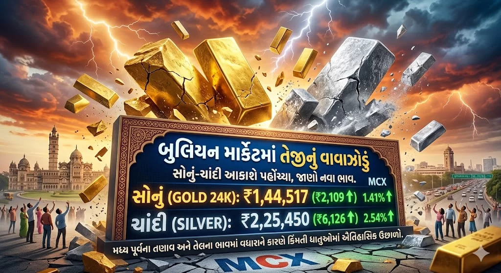 બુલિયન માર્કેટમાં તેજીનું વાવાઝોડું: સોનું-ચાંદી આકાશે પહોંચ્યા, જાણો નવા ભાવ.