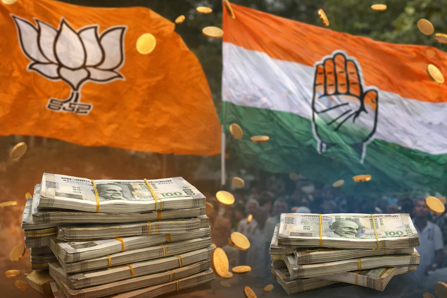 ગુજરાતમાંથી ભાજપ પર ધનવર્ષા, એક વર્ષમાં 308 કરોડનું દાન; કોંગ્રેસને મળ્યા માત્ર 69 લાખ