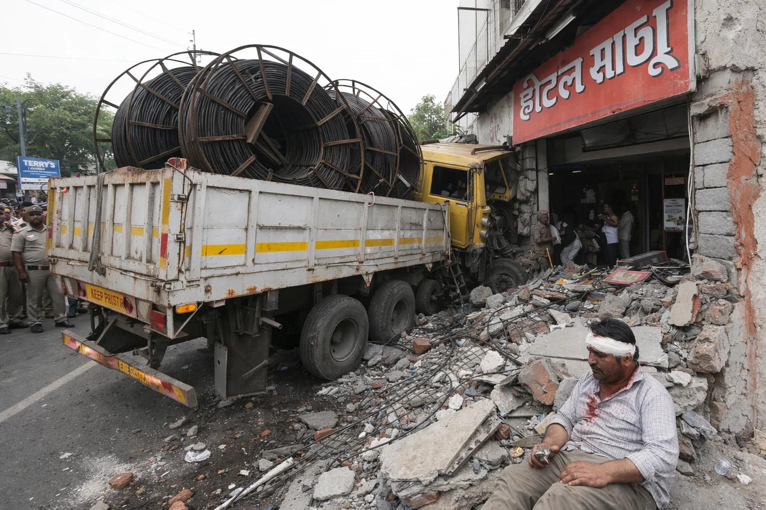 નડિયાદ-ખેડા હાઇવે પર ભયાનક અકસ્માત, ટ્રકની ટક્કરે ટ્રેલર હોટલમાં ઘૂસ્યું, એક ગંભીર ઇજાગ્રસ્ત