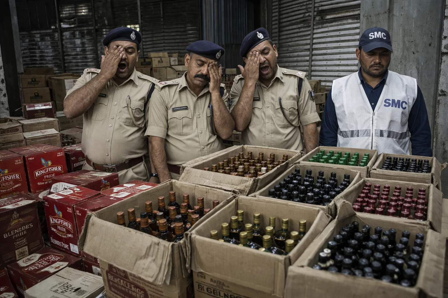 વડોદરા પોલીસ પર સવાલ, નંદેસરીમાં SMCના દરોડામાં 40 લાખથી વધુનો દારૂ જપ્ત