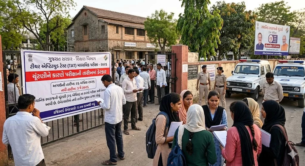 ગુજરાતમાં સ્થાનિક સ્વરાજની ચૂંટણીની અસર: TAT માધ્યમિક પરીક્ષાની તારીખમાં ફેરફાર, હવે આ દિવસે લેવાશે પરીક્ષા