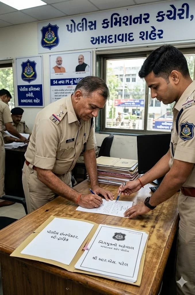 અમદાવાદ શહેર પોલીસને મળ્યા 54 નવા PI, જ્યારે 13 ની કરાઈ આંતરિક બદલી