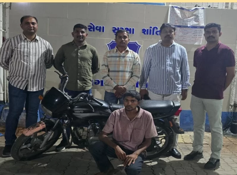 સંદેસર પાસે બાઈક ચોરીનો ગુનો ઉકેલાયો, આરોપી પોલીસની ઝપેટમાં