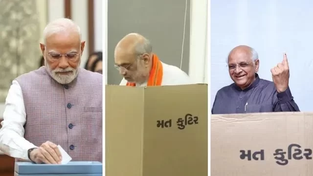 પીએમ નરેન્દ્ર મોદી, અમિત શાહ અને ભૂપેન્દ્ર પટેલે કર્યું મતદાન