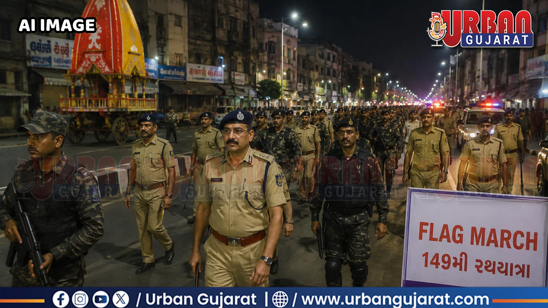 અમદાવાદમાં 149મી રથયાત્રા પૂર્વે સુરક્ષાનો ચુસ્ત બંદોબસ્ત, રૂટ પર 500થી વધુ જવાનોની ફ્લેગ માર્ચ