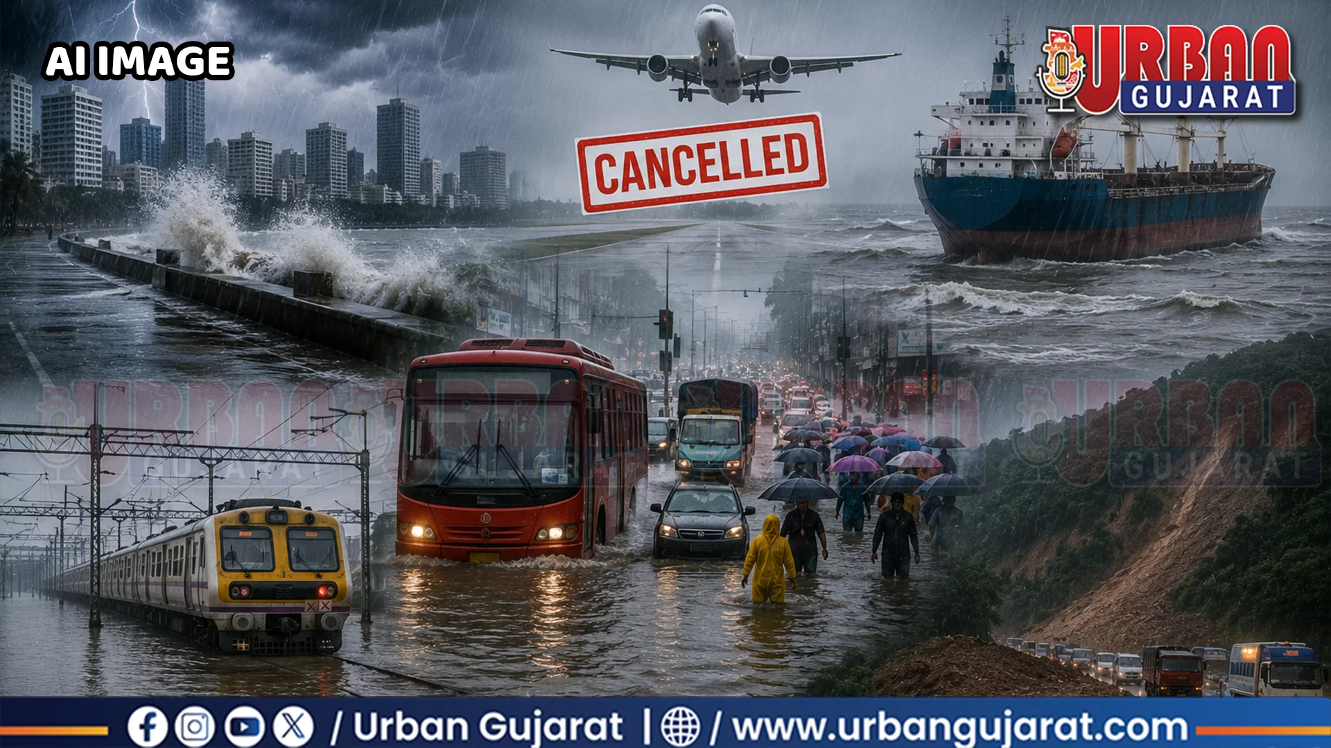 મહારાષ્ટ્રમાં મેઘતાંડવ! મુંબઈથી પાલઘર સુધી રેડ એલર્ટ, ફ્લાઈટ્સ રદ અને રેલવે સેવા ખોરવાઈ