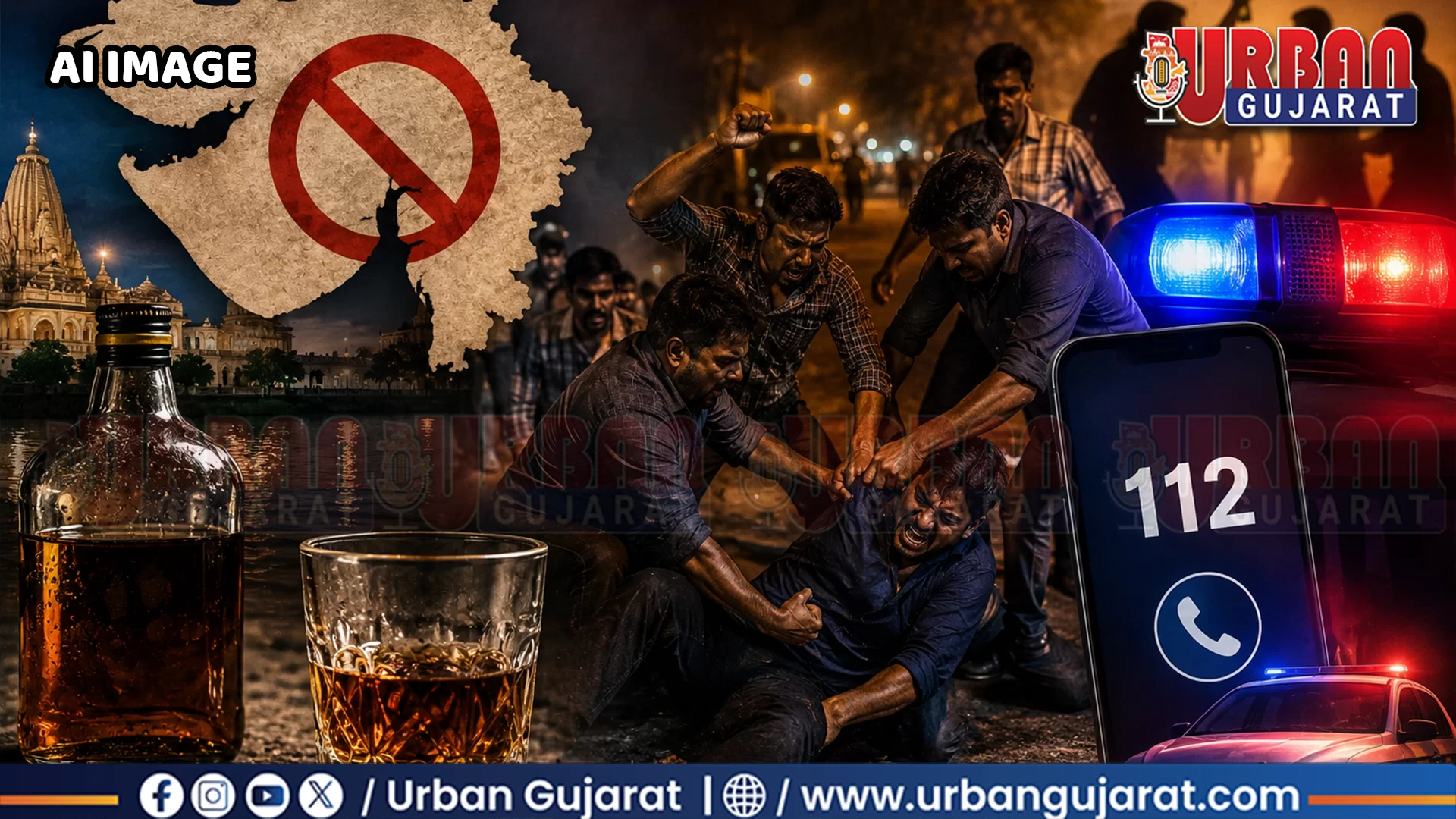 'ડ્રાય સ્ટેટ' ગુજરાતમાં દારૂ પીને મારા-મારીના રોજના 300થી વધુ કેસ, પોલીસ ઈમરજન્સીના ક્યાં વધારે કેસ?