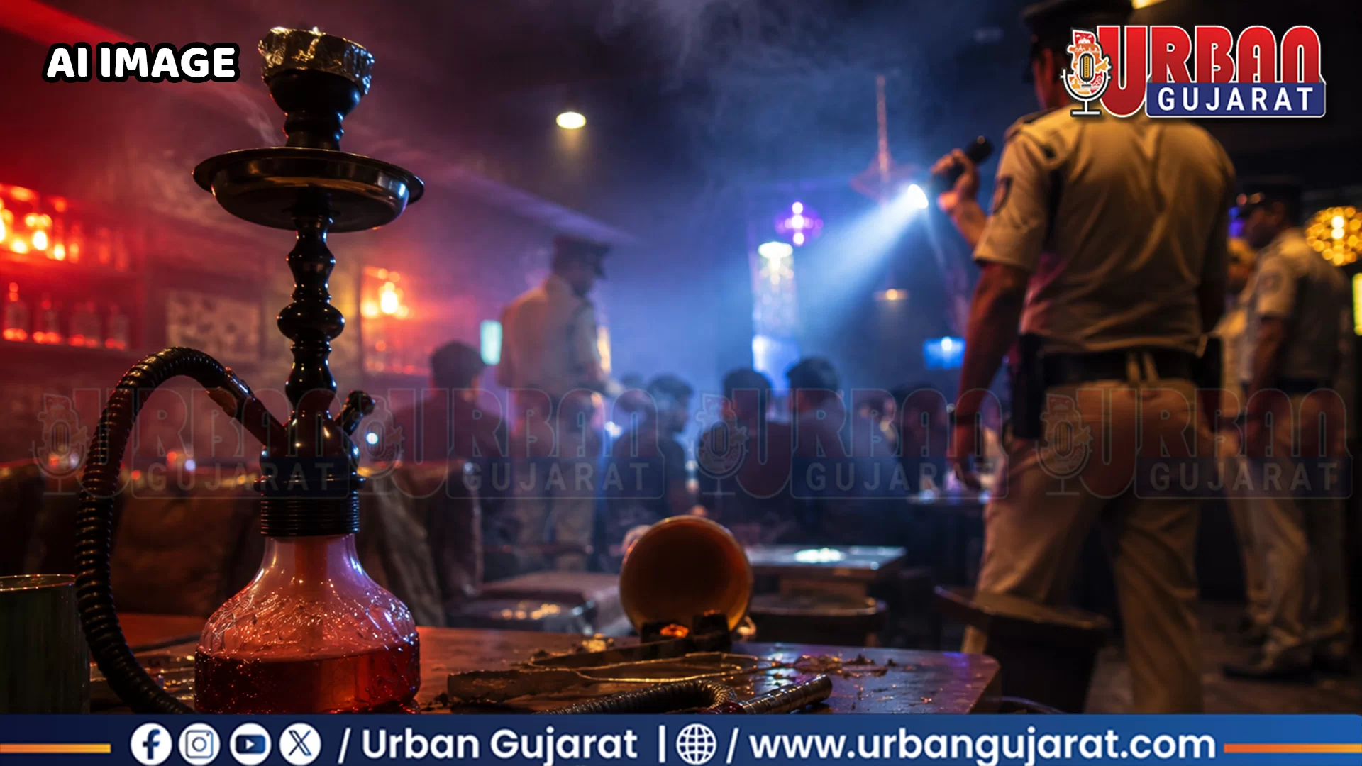 અમદાવાદમાં એસ.પી. રિંગ રોડના કેફેમાં ચાલતો હુક્કાબાર ઝડપાયો