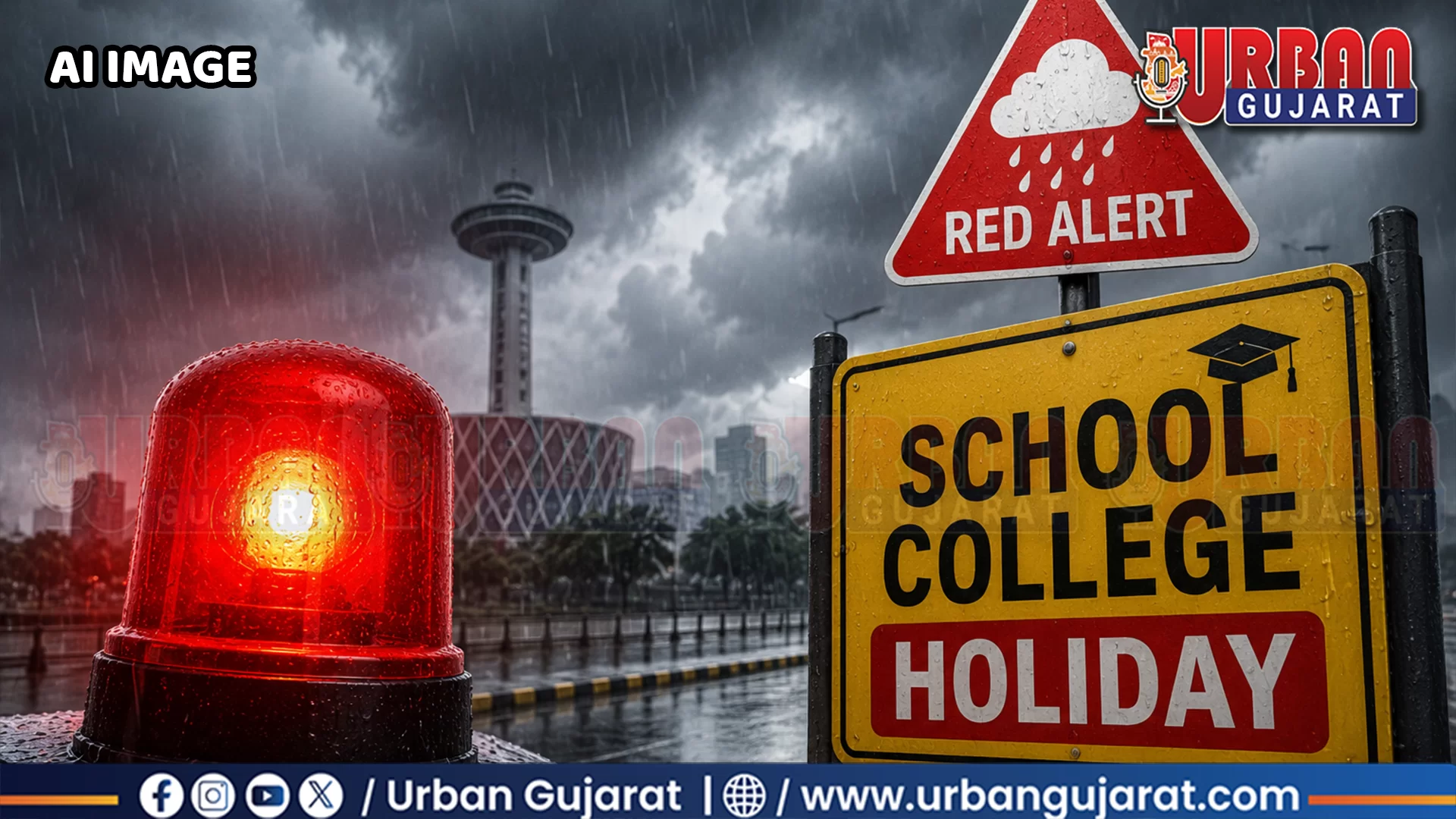 અમદાવાદમાં રેડ એલર્ટ: આવતીકાલે તમામ શાળા-કોલેજોમાં રજા જાહેર