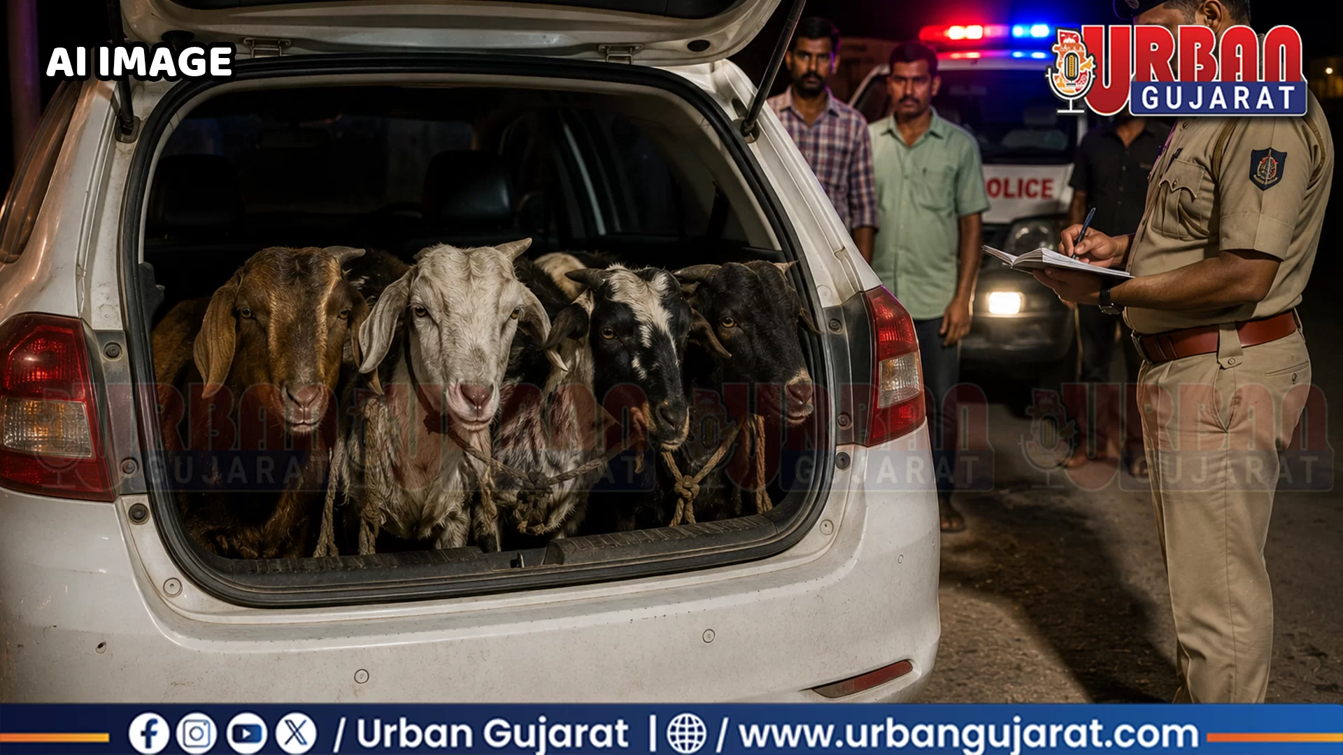 ગાડીમાં ઠુંસીને લઈ જતા 4 બકરા ઝડપાયા! ઠાસરામાં બકરા ચોરીનો ભેદ ઉકેલાયો