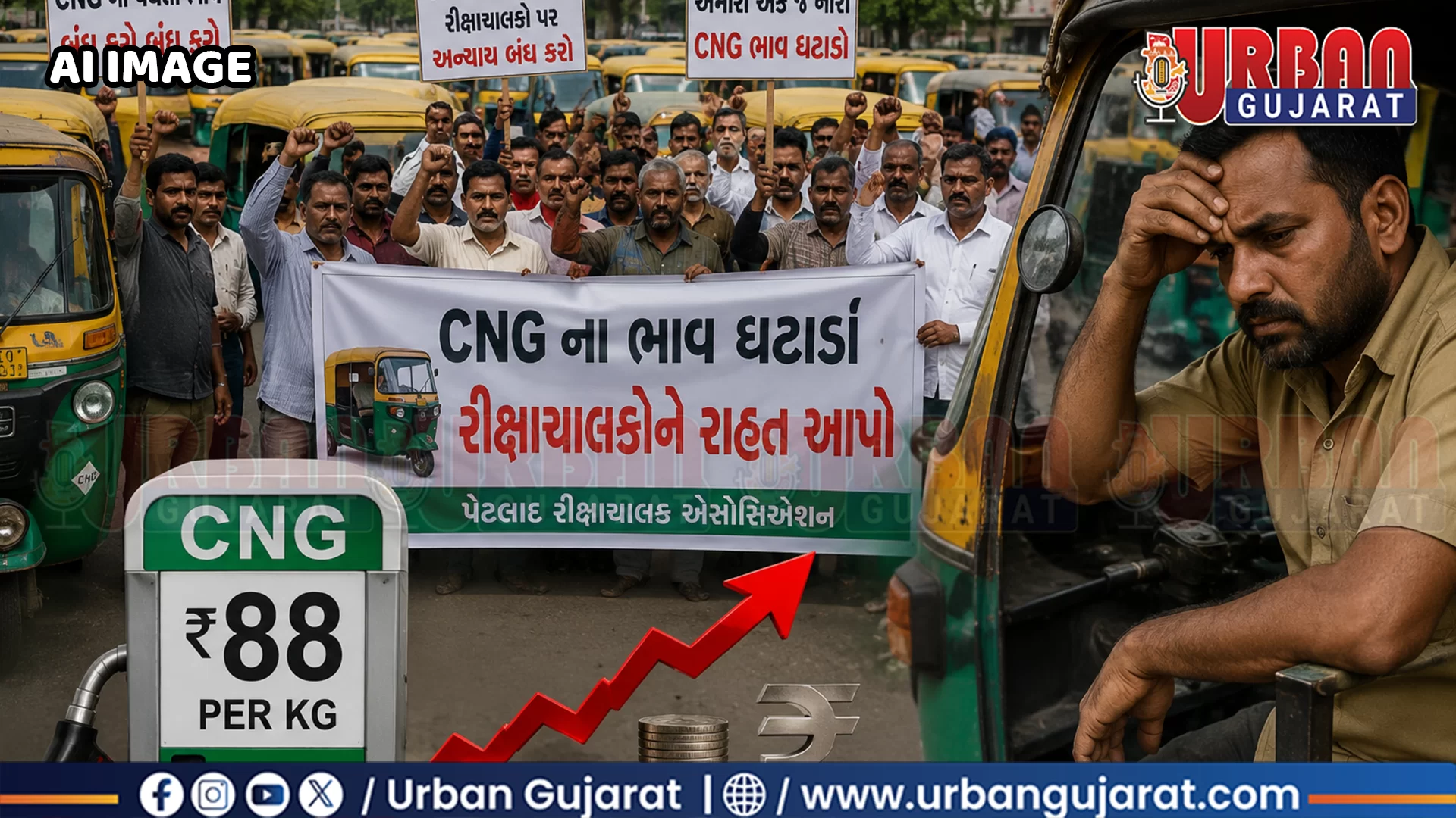 પેટલાદમાં CNG ભાવ વધારાનો વિરોધ, રીક્ષાચાલકો રસ્તા પર! 🚖⛽