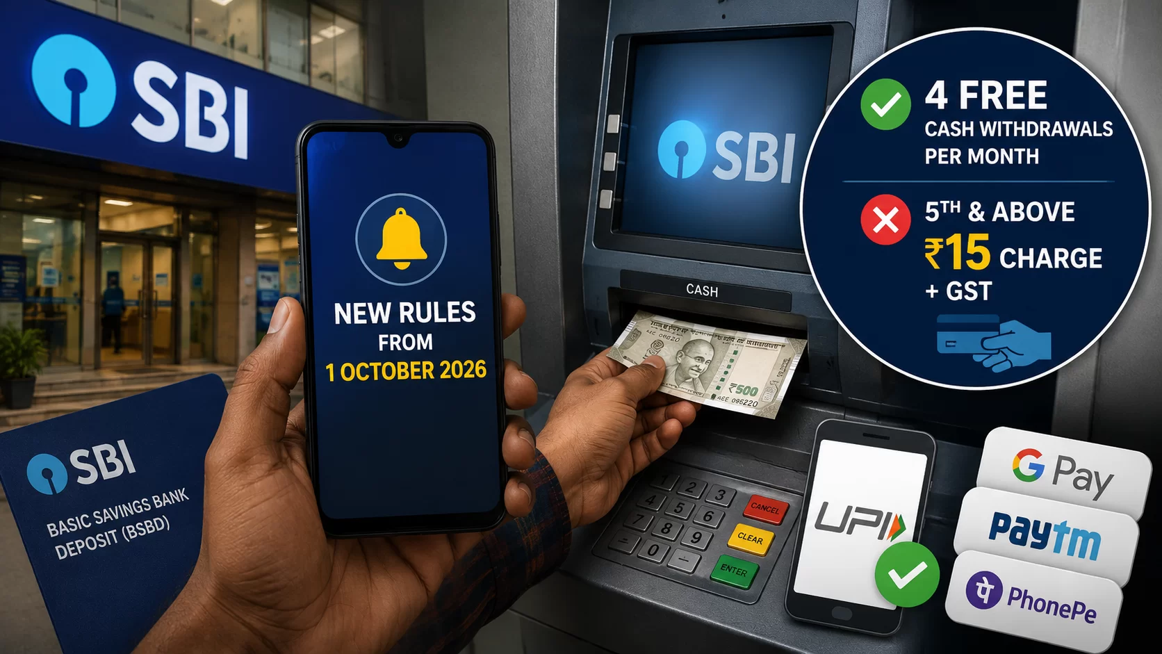 SBI ગ્રાહકો માટે મહત્વના સમાચાર: કેશ ઉપાડશો તો ચાર્જ લાગશે!