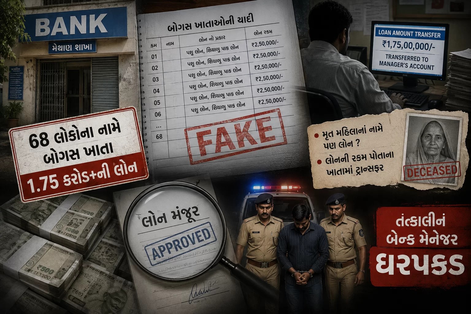 મેથાણ બેન્ક કૌભાંડમાં 1.75 કરોડથી વધુની ગેરરીતિનો આરોપ.