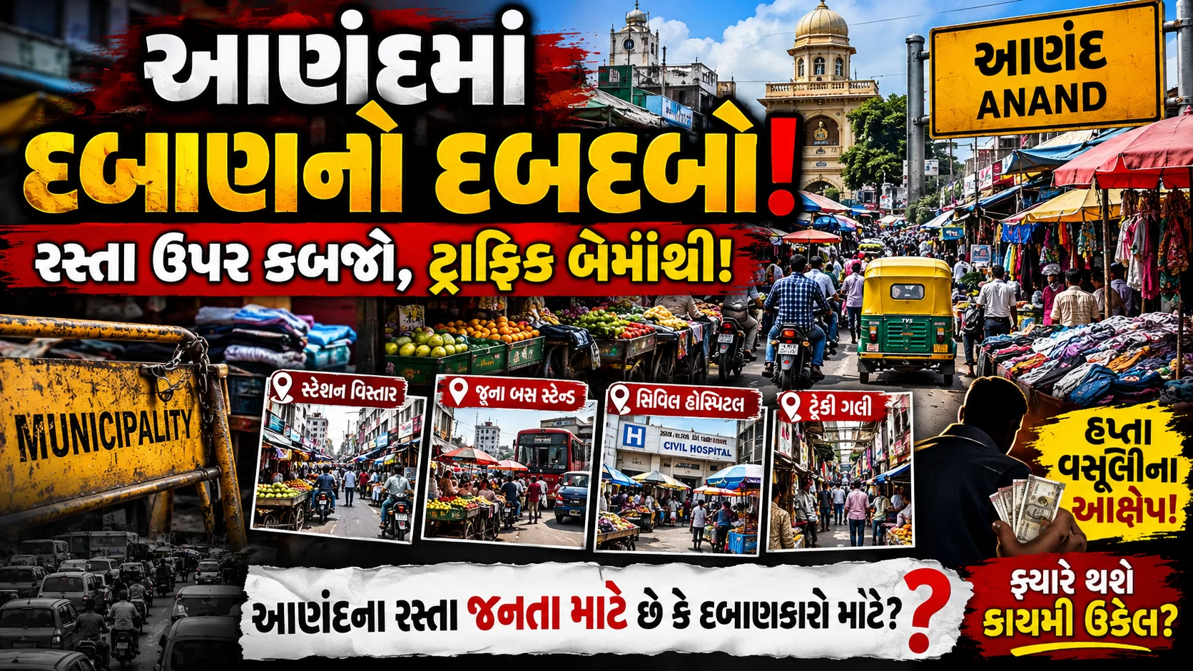આણંદમાં દબાણનો દબદબો!