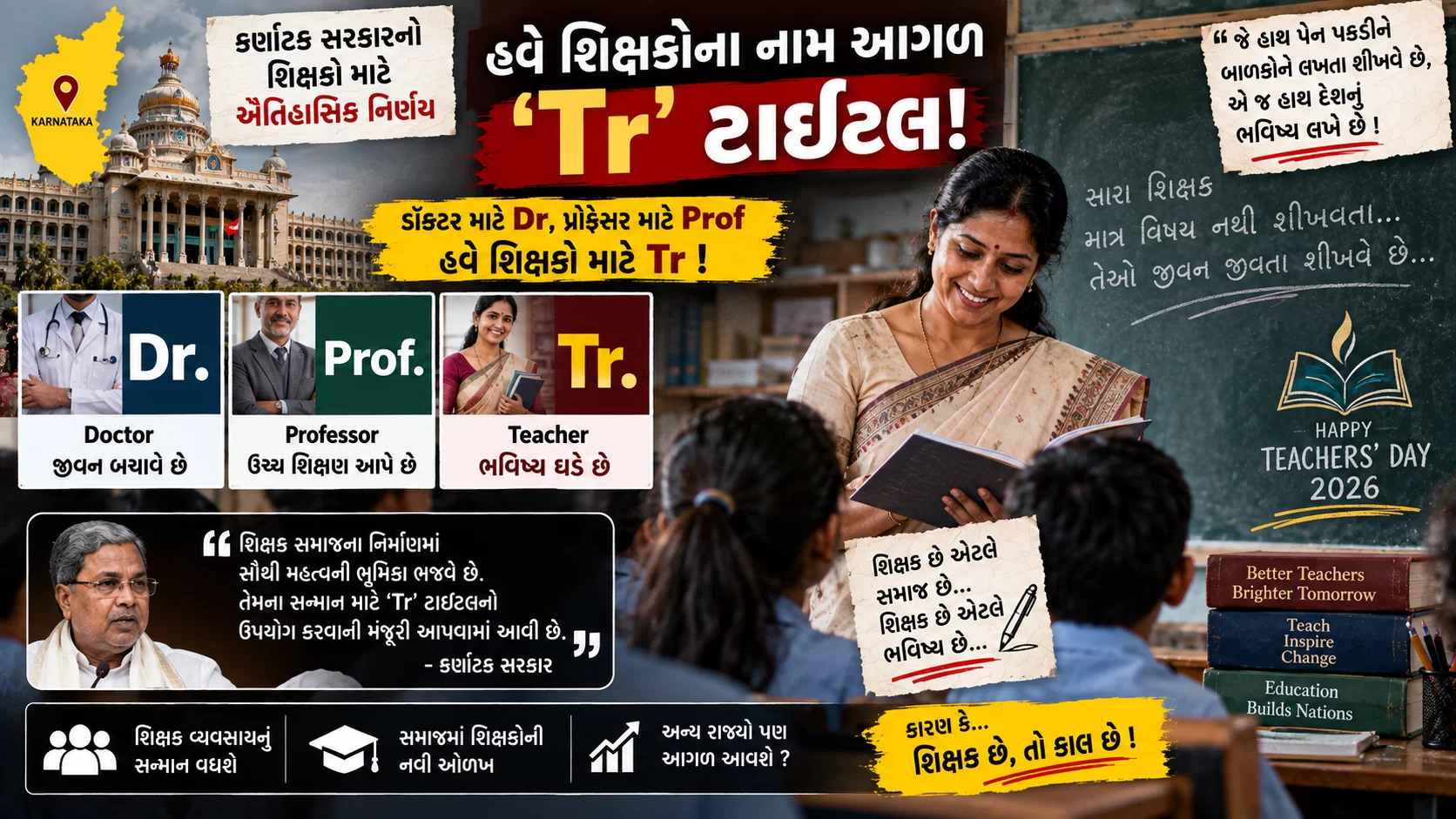 હવે શિક્ષકોના નામ આગળ પણ જોવા મળશે એક ખાસ ઓળખ... Tr!