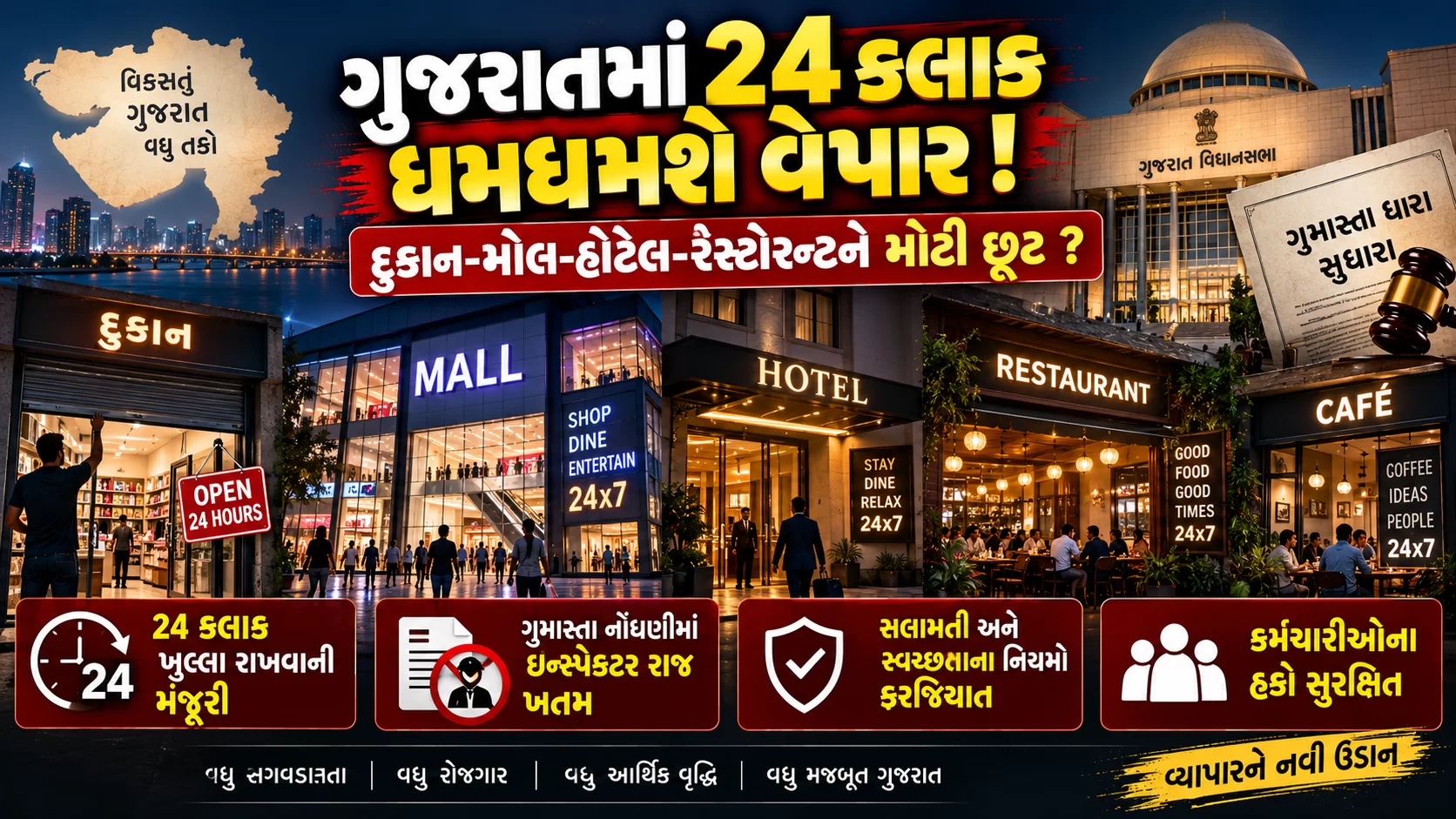 ગુજરાતમાં વેપાર-ધંધાની રીતભાતમાં મોટો બદલાવ આવવાની તૈયારી છે.