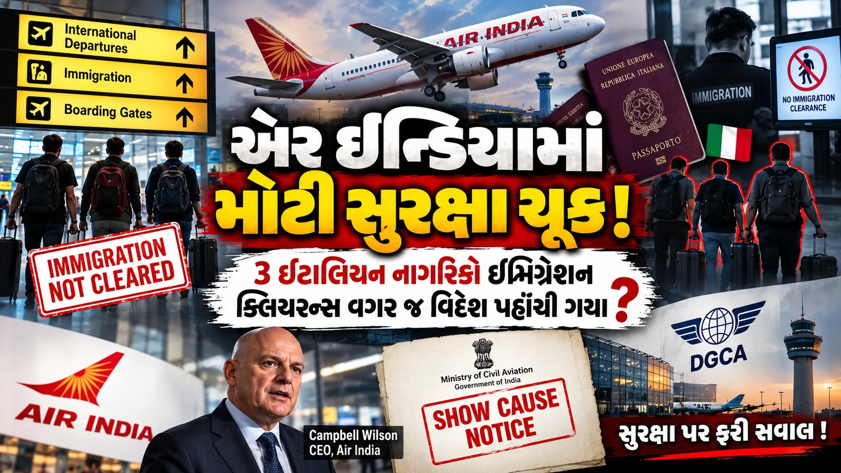 એર ઈન્ડિયામાં મોટી સુરક્ષા ચૂક! 3 ઈટાલિયન નાગરિકો ઈમિગ્રેશન ક્લિયરન્સ વગર જ વિદેશ પહોંચી ગયા?