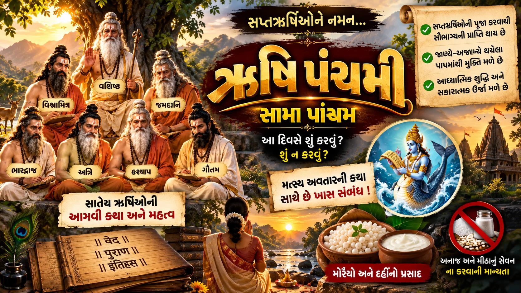 ઋષિ પંચમી... જેને ગુજરાતમાં ‘સામા પાંચમ’ તરીકે પણ ઓળખવામાં આવે છે. 🙏