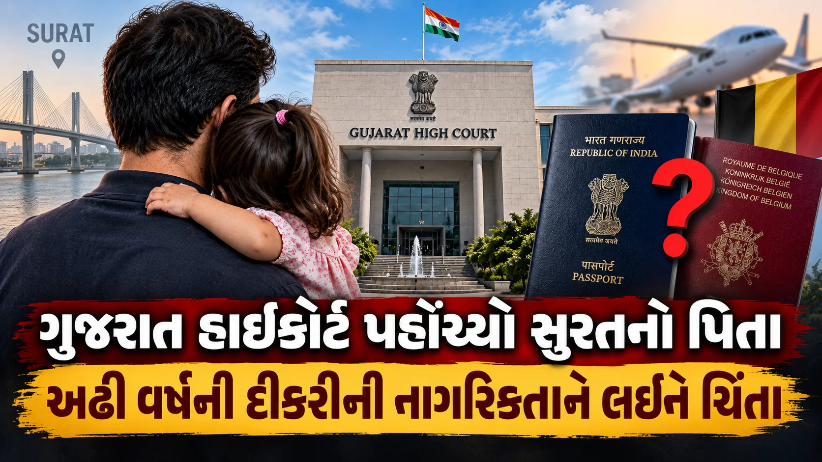 ગુજરાત હાઈકોર્ટ પહોંચ્યો સુરતનો પિતા, અઢી વર્ષની દીકરીની નાગરિકતાને લઈને ચિંતા