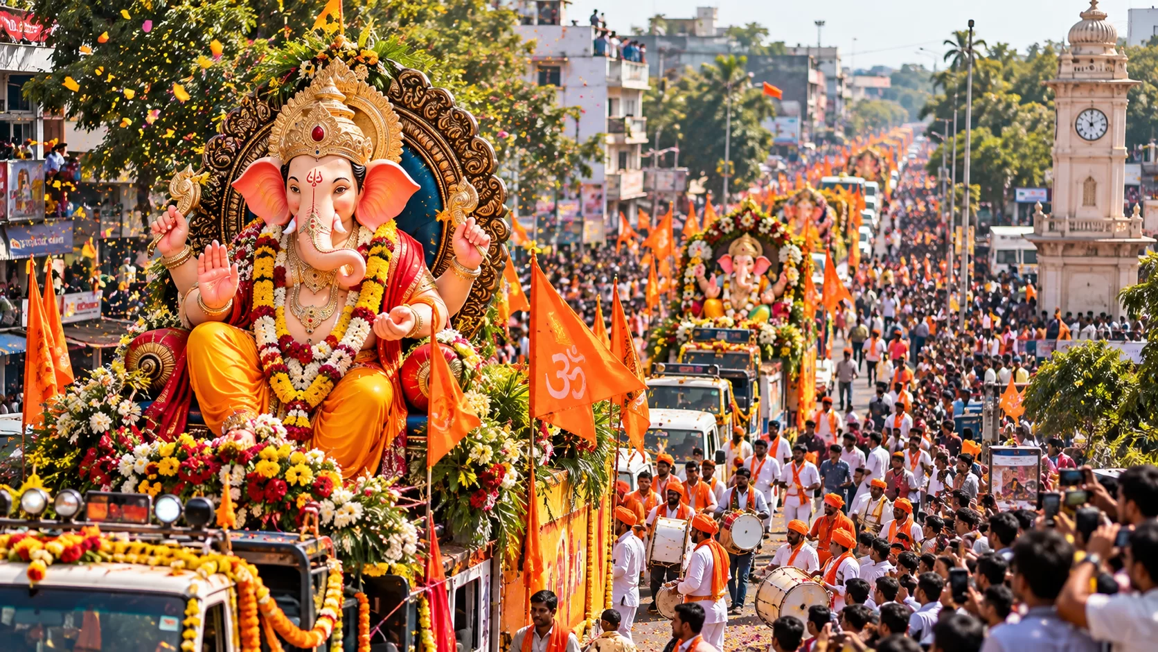 🚩30 વર્ષ બાદ આણંદમાં ફરી દોઢ કિમી લાંબી ગણેશ વિસર્જન યાત્રા!